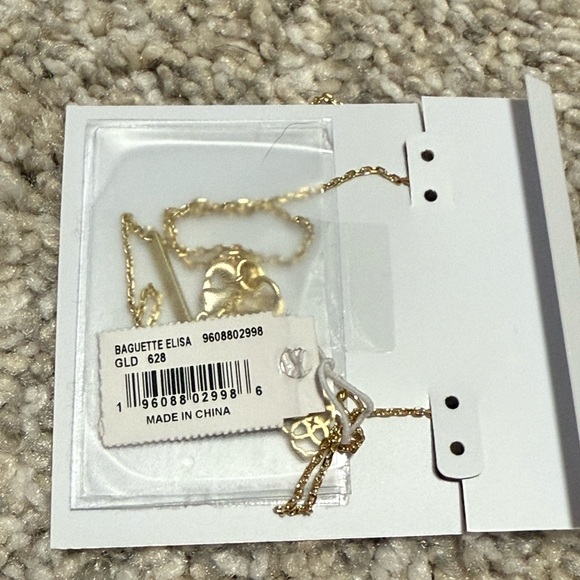 NWT Kendra Scott Baguette Elisa Pendant in Gold Red Mix - Picture 8 of 9